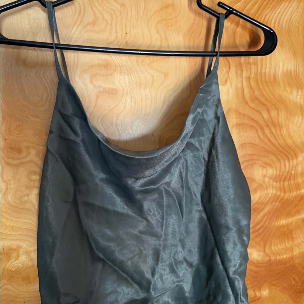Zara Dark Green Satin Cami Top